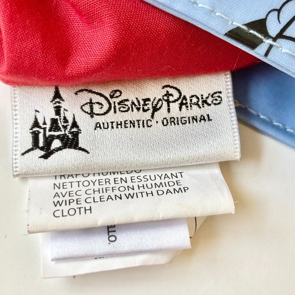 Disney Parks Minnie Mouse Large Vinyl Tote Bag Shopper Purse Blue Polka Dots Red - Picture 5 of 11